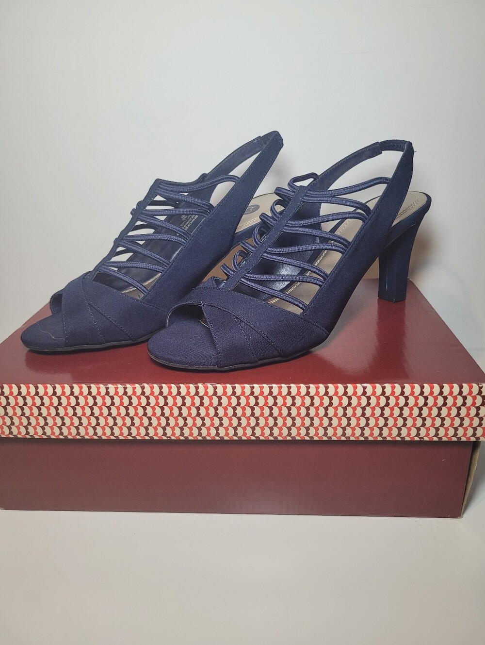 Dress Barn Navy Strappy Sandals Size 6